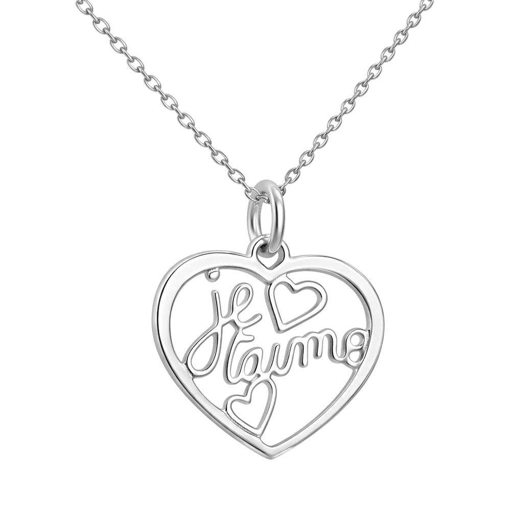 Collier Cœur « Je t’aime » – Argent 925
