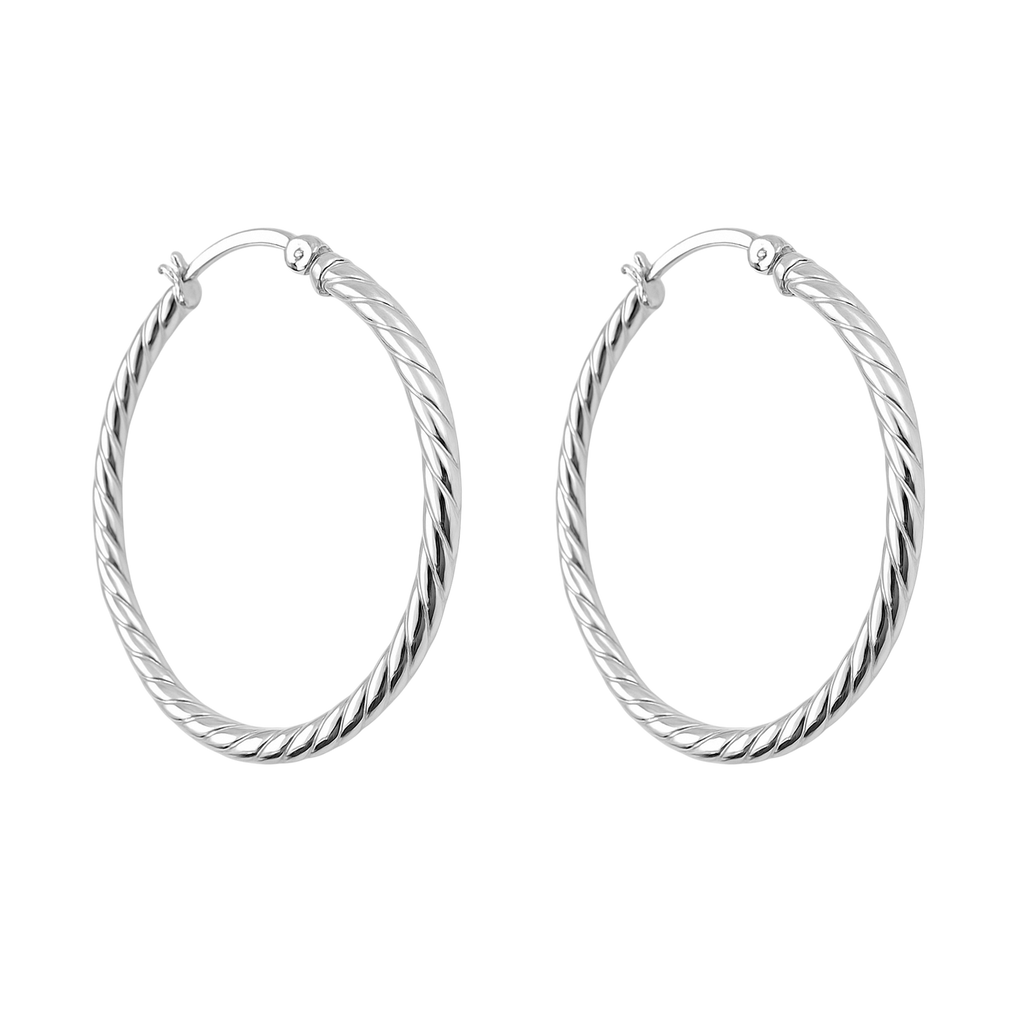 Boucles d’Oreilles Créoles Torsadés en Argent 925 – Créoles Élégantes & Intemporelles