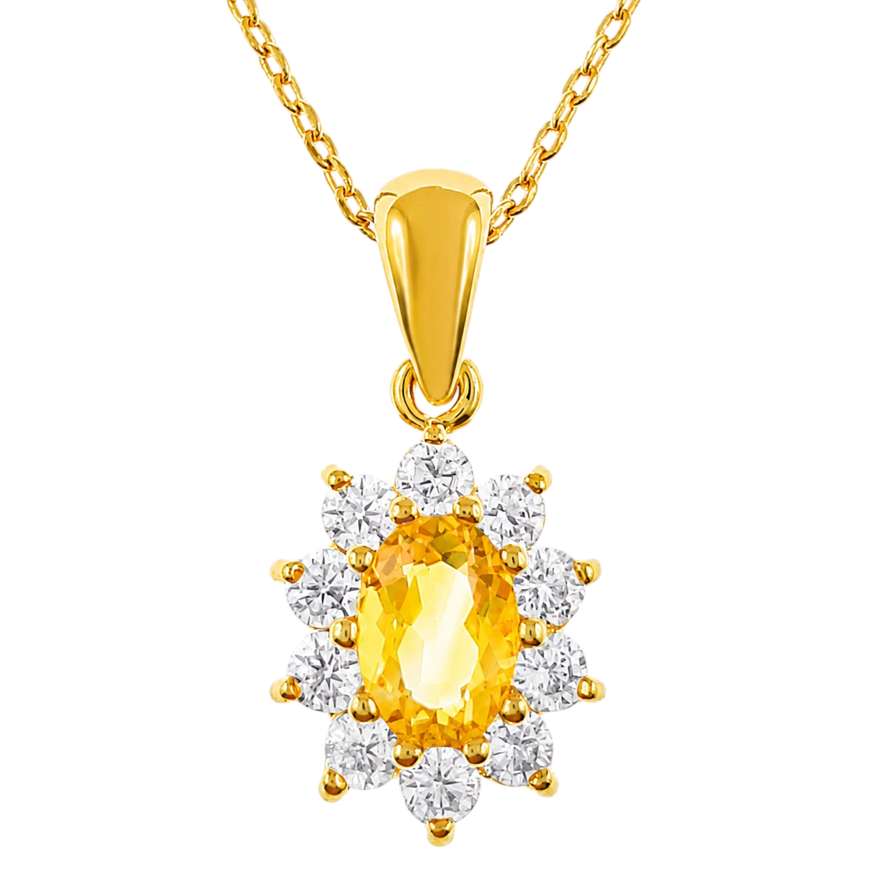 Collier Élégance Solaire – Plaqué Or Jaune 18 Carats & Zirconiums