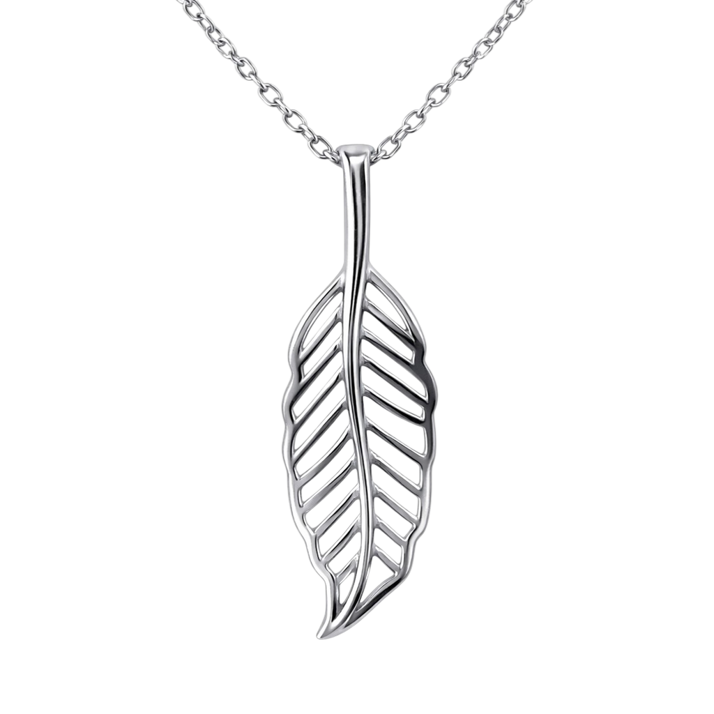 Collier Feuille Ajourée en Argent 925 Rhodié – Élégance Naturelle