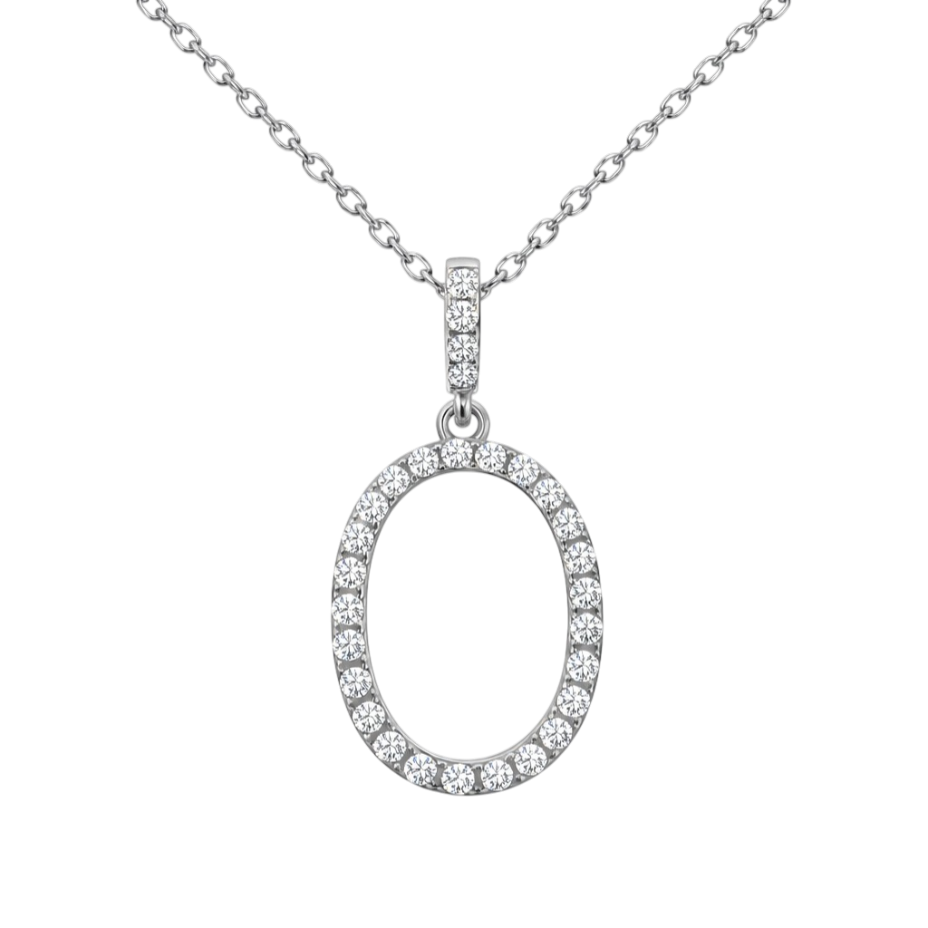 Collier Ovale Éclat – Argent 925 Rhodié & Zirconiums