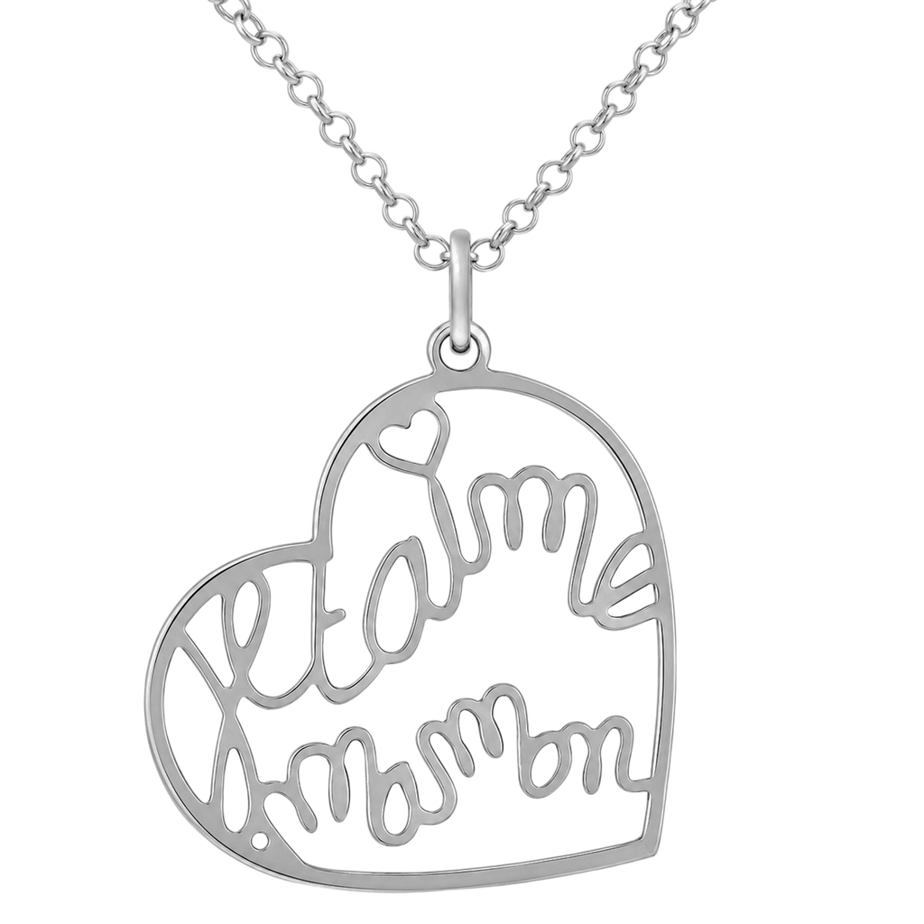 Collier Cœur "Je t'aime Maman" en Argent 925