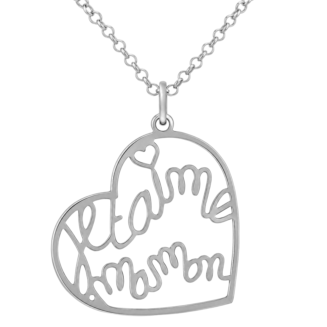 Collier Cœur "Je t'aime Maman" en Argent 925