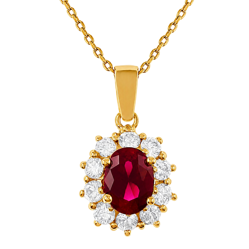 Collier Ruby Élégance – Plaqué Or Jaune 18 Carats