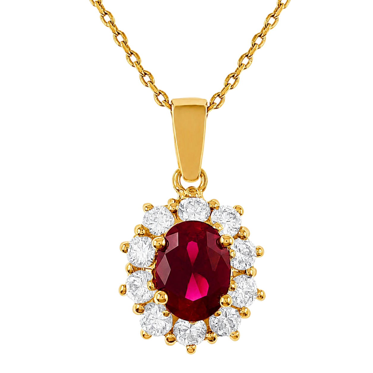 Collier Ruby Élégance – Plaqué Or Jaune 18 Carats