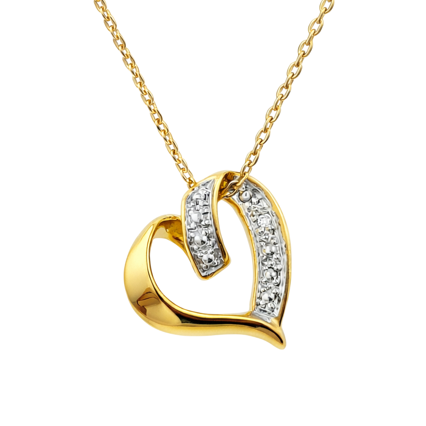 Collier Cœur Entrelacé – Plaqué Or 18 Carats & Zirconiums