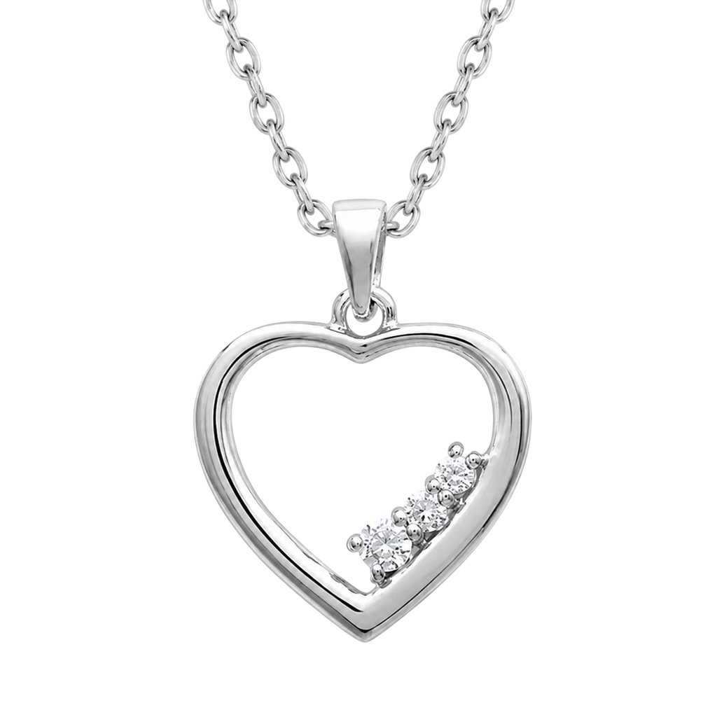 Collier Cœur Argent 925 Rhodié & Zirconiums – Orinae