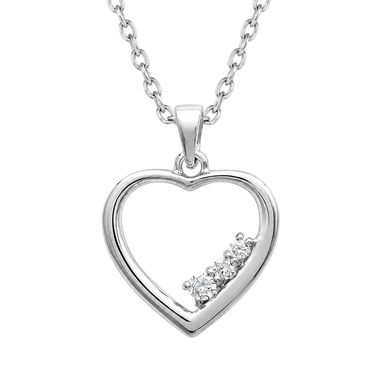 Collier Cœur Argent 925 Rhodié & Zirconiums – Orinae