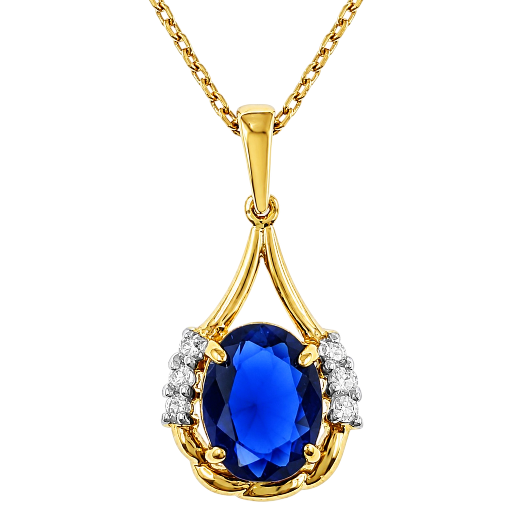Collier Saphira Bleu – Plaqué Or Jaune 18 Carats