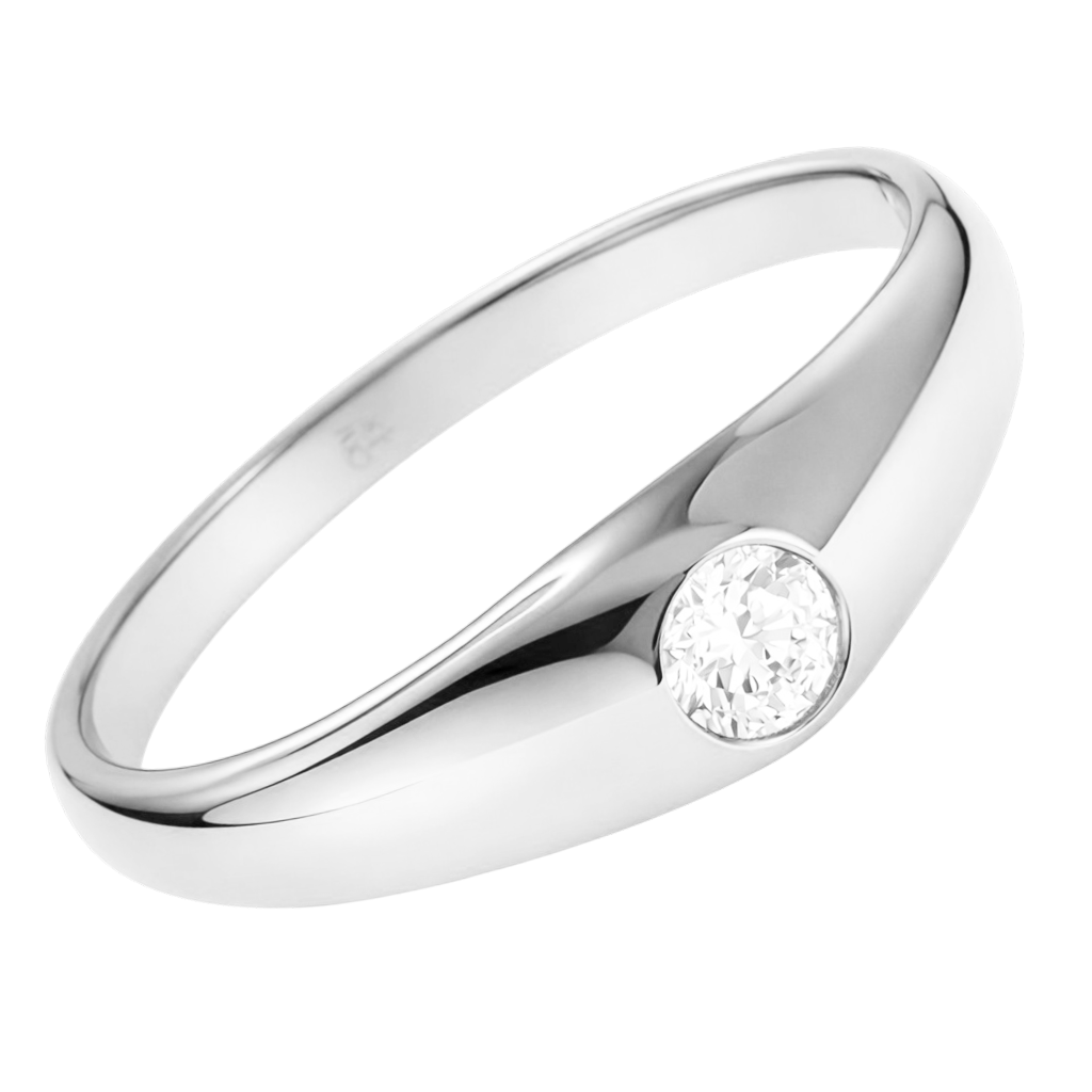 Bague Argent 925 Rhodié & Zirconium 3,5 mm – Élégance Minimaliste