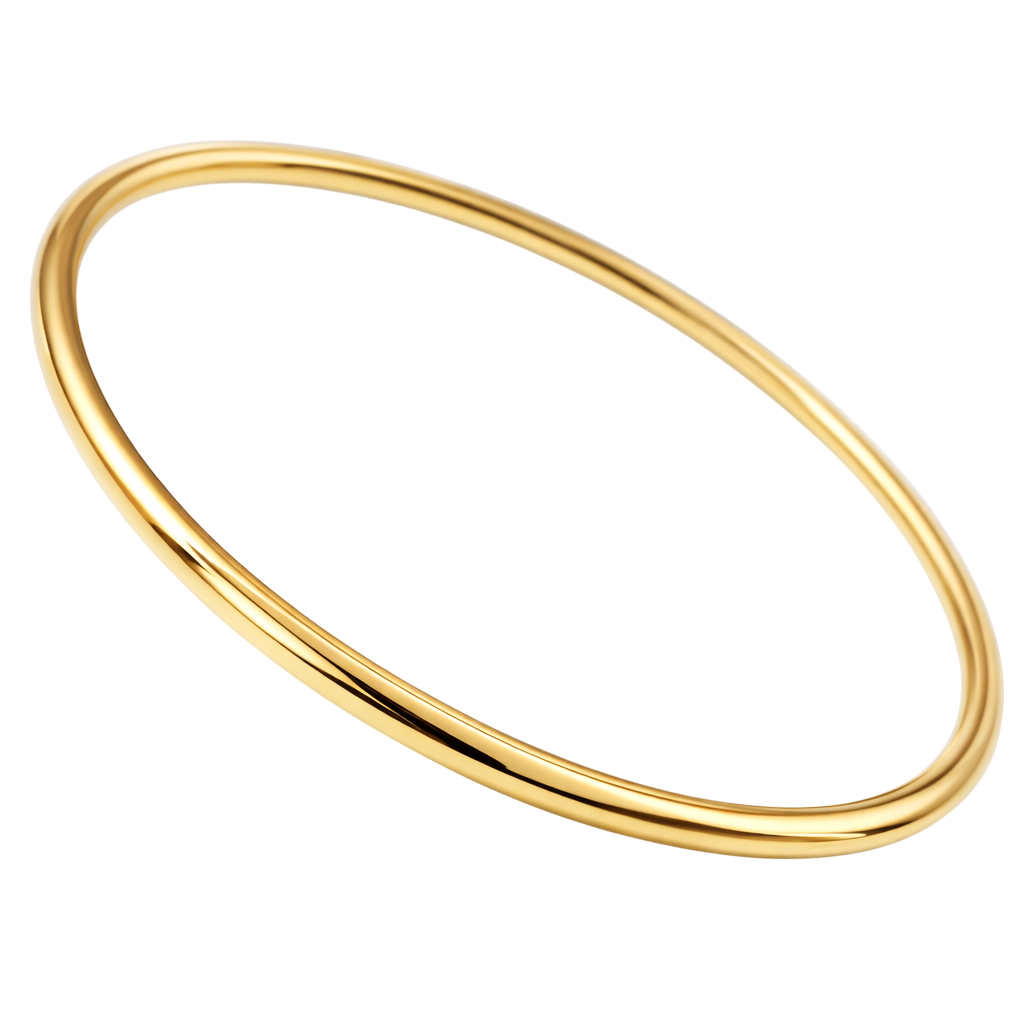 Bracelet Jonc Plaqué Or 18 Carats – Épaisseur 3 mm