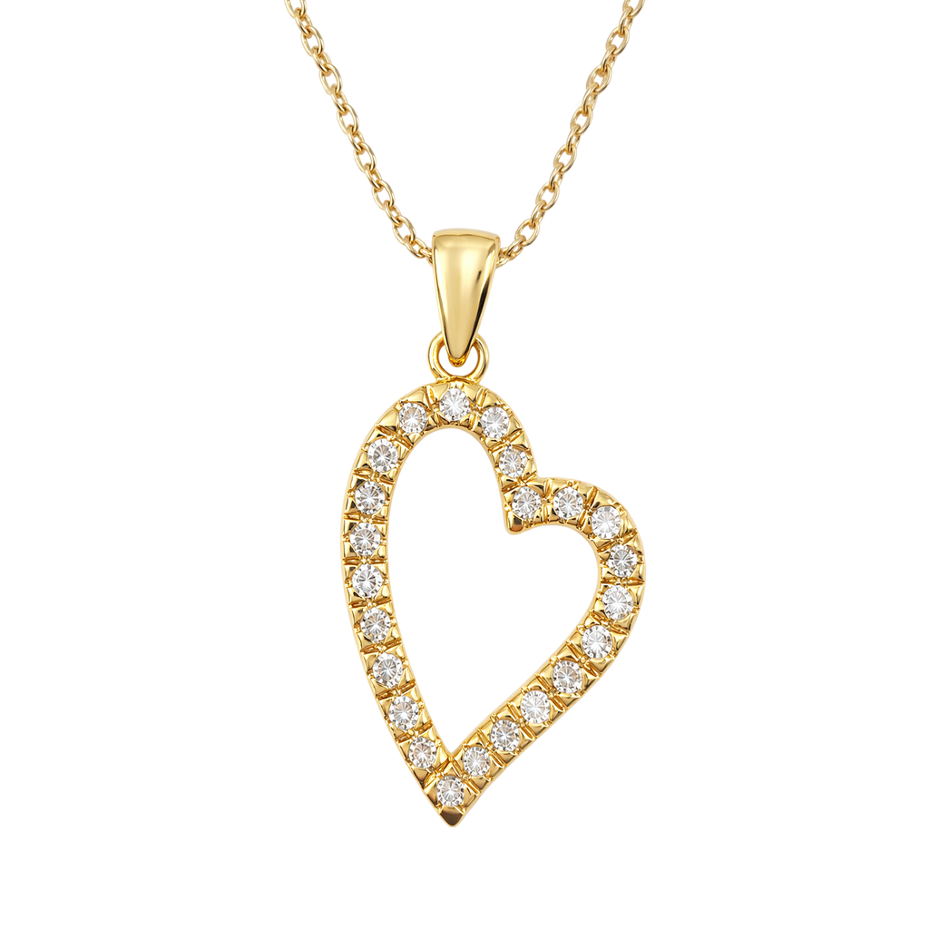 Collier Cœur Éclat – Plaqué Or 18 Carats & Zirconiums