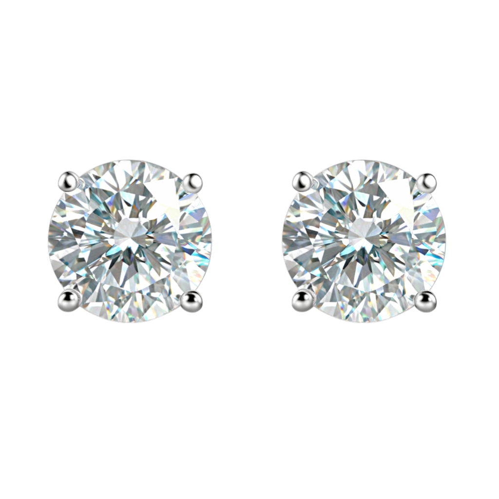 Boucles d’oreilles puces 5 mm en Argent 925 rhodié & Zirconium – Éclat diamant