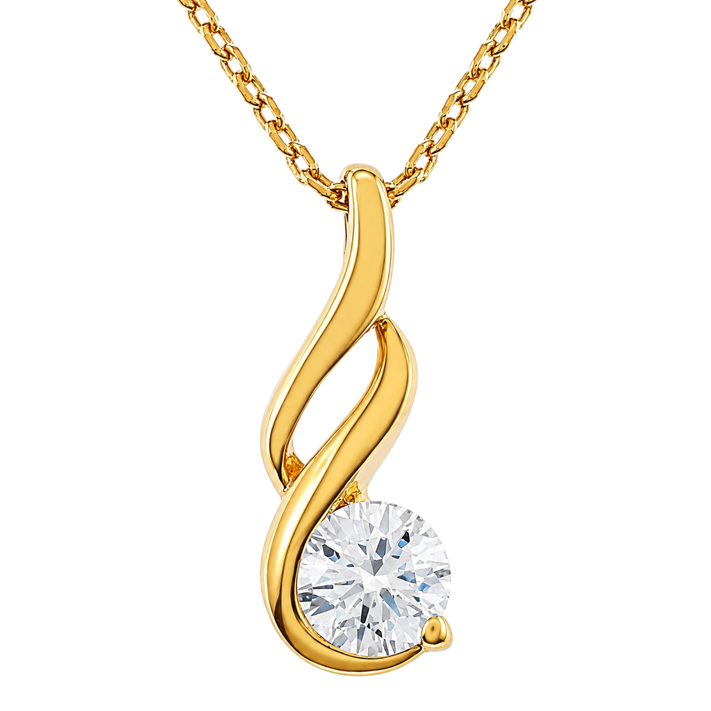 Collier Élégance – Plaqué Or Jaune 18 Carats & Zirconium