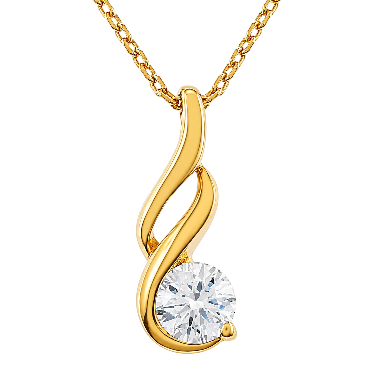 Collier Élégance – Plaqué Or Jaune 18 Carats & Zirconium