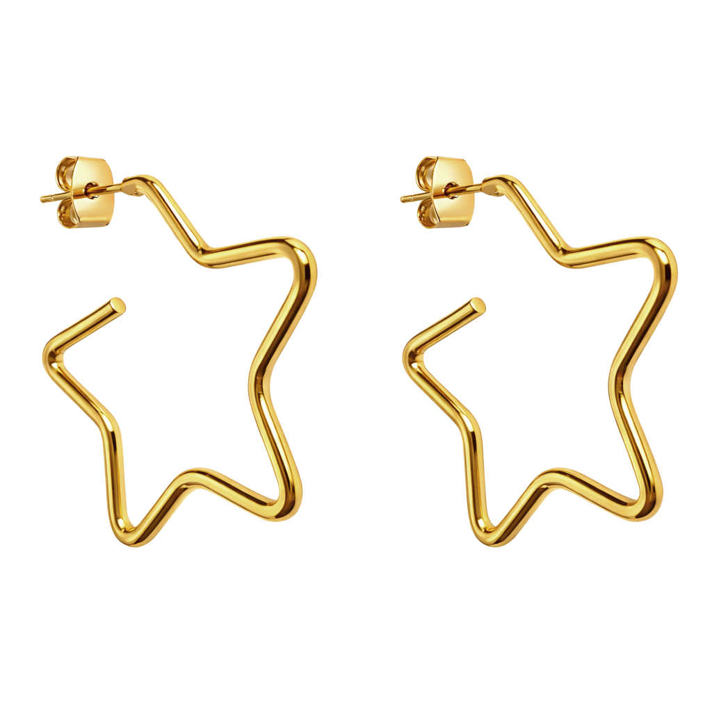 Boucles d’oreilles Étoiles – Plaqué Or 18 Carats