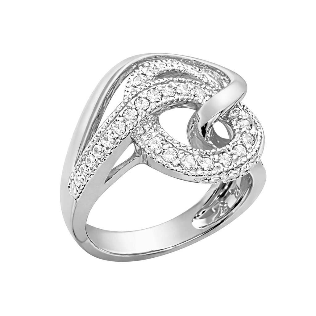 Bague Design en Argent 925 Rhodié & Zirconium