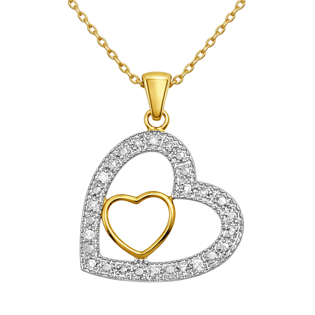 Collier Cœur Entrelacé – Plaqué Or 18 Carats & Zirconiums