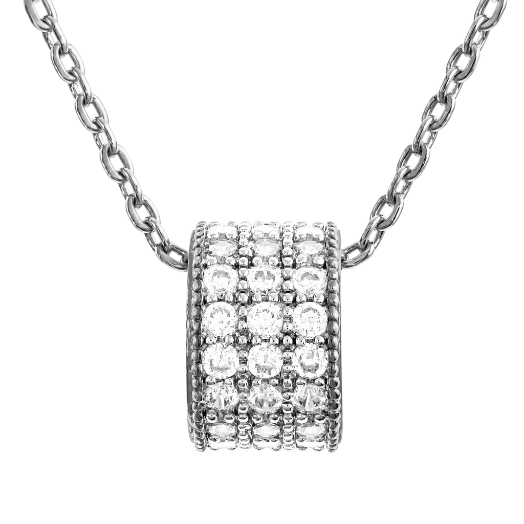 Collier Éclat Pavé – Argent 925 rhodié & Zirconiums