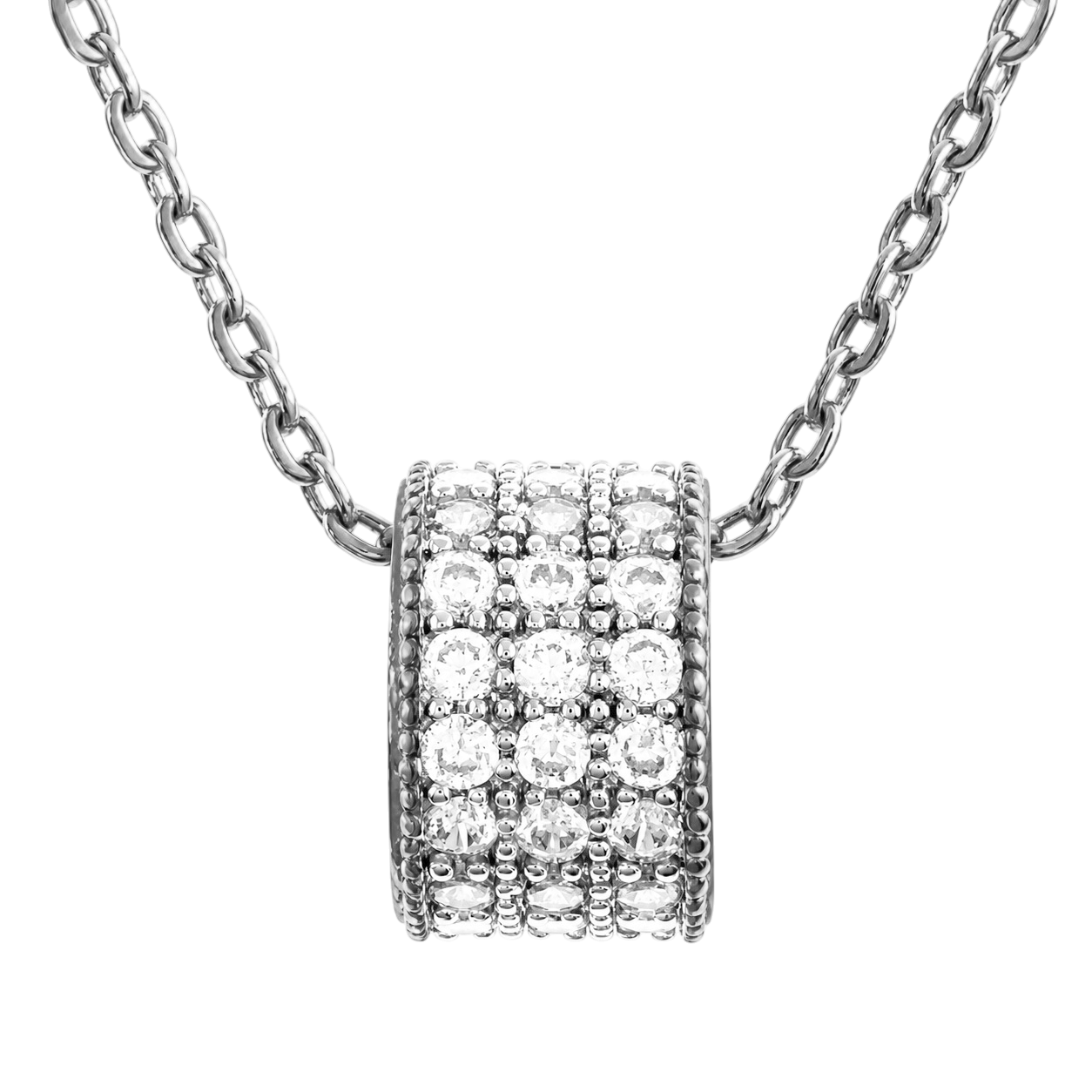 Collier Éclat Pavé – Argent 925 rhodié & Zirconiums
