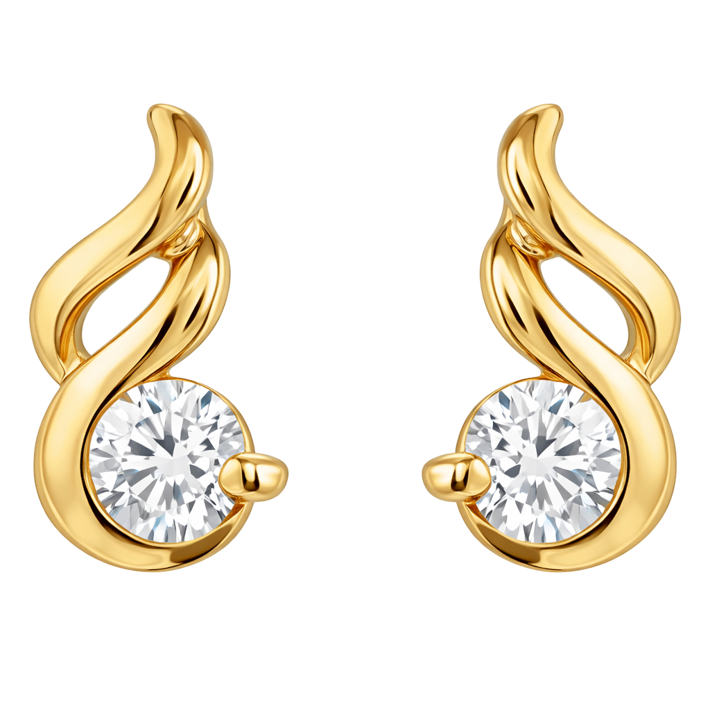 Boucles d’oreilles plaqué or 18 carats & zirconium