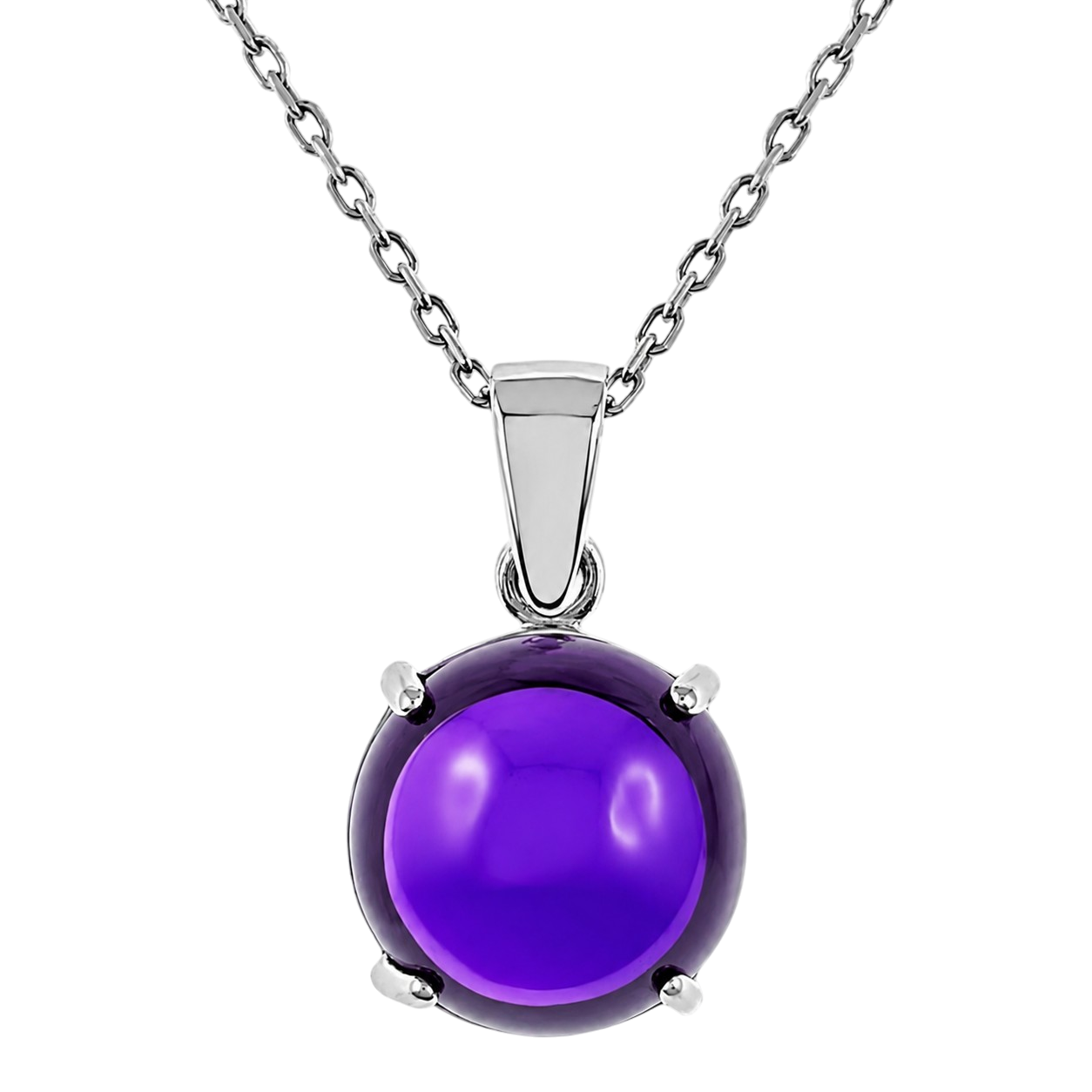 Collier Améthyste Véritable & Argent 925 Rhodié