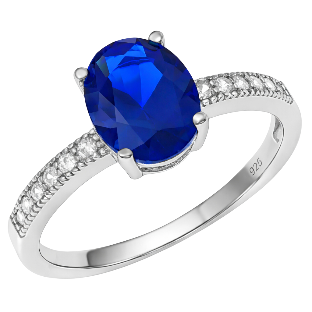 Bague Élégance Bleu Saphir – Argent 925 Rhodié