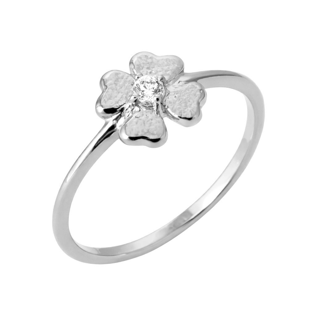 Bague Trèfle en Argent 925 & Zirconium