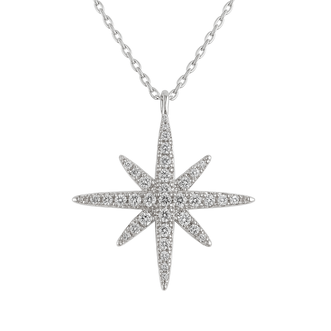 Collier Étoile en Argent 925 Rhodié – Zirconium étincelant