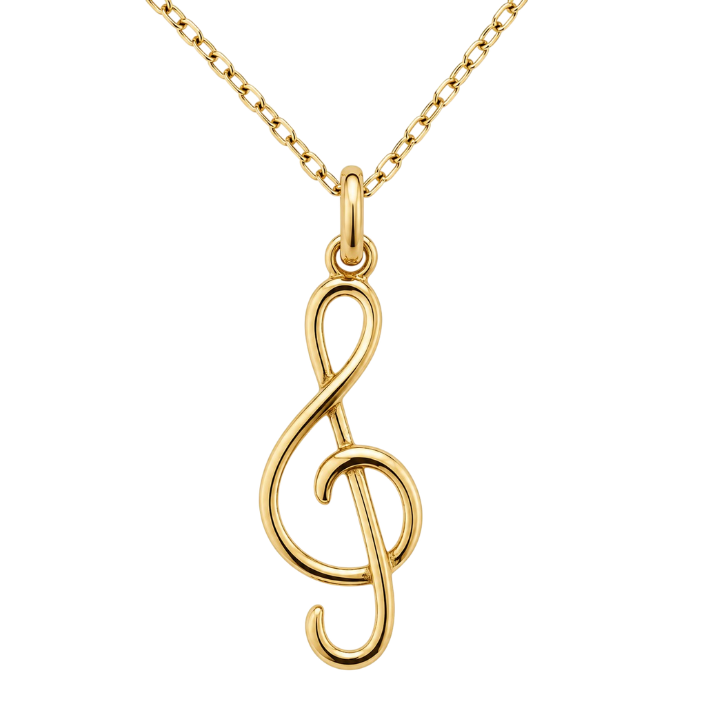 Collier Clé de Sol en Plaqué Or Jaune 18 Carats – Mixte