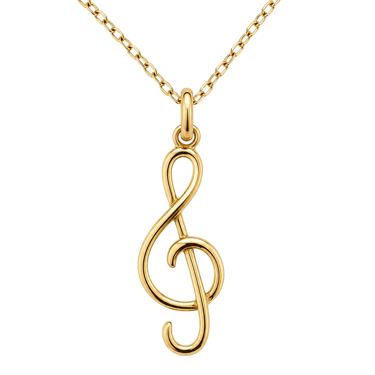Collier Clé de Sol en Plaqué Or Jaune 18 Carats – Mixte