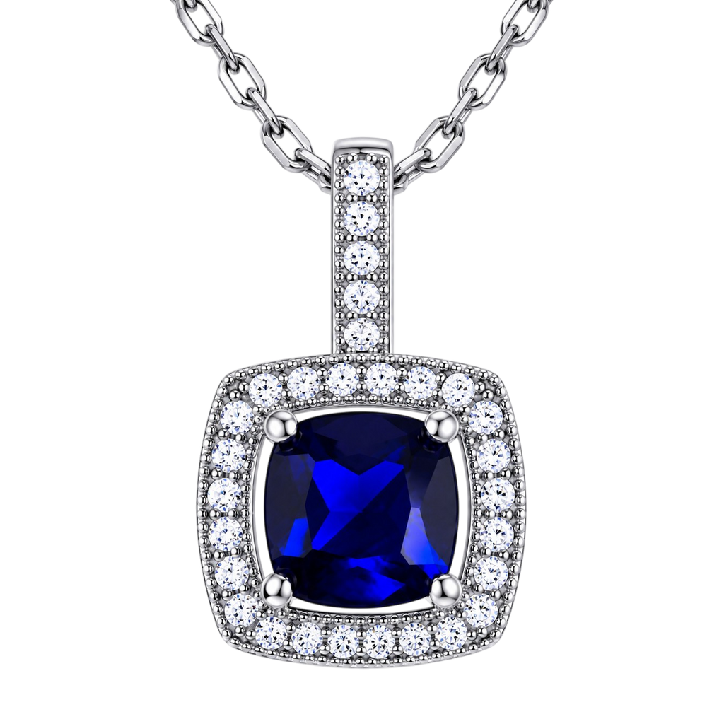 Collier Saphira Bleu – Argent 925 Rhodié & Zirconiums