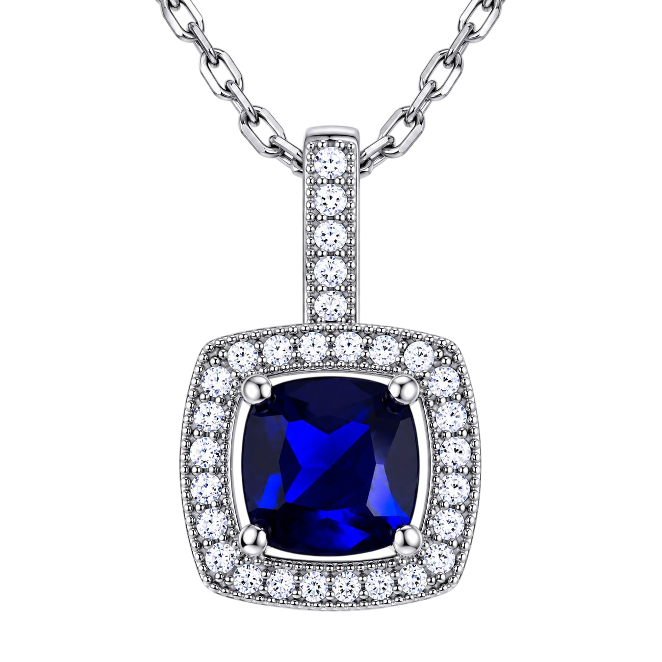 Collier Saphira Bleu – Argent 925 Rhodié & Zirconiums