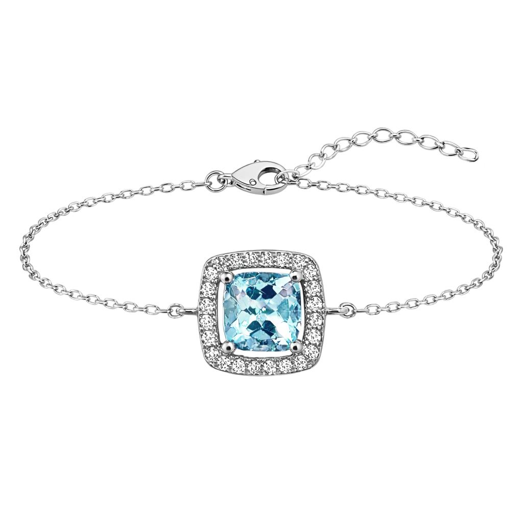 Bracelet Topaze Bleue & Zirconiums – Argent 925 Rhodié