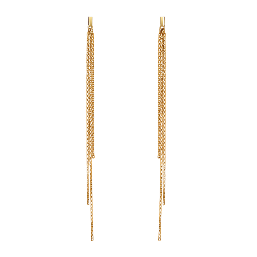 Boucles d’oreilles plaqué or – Trio de fines chaînes