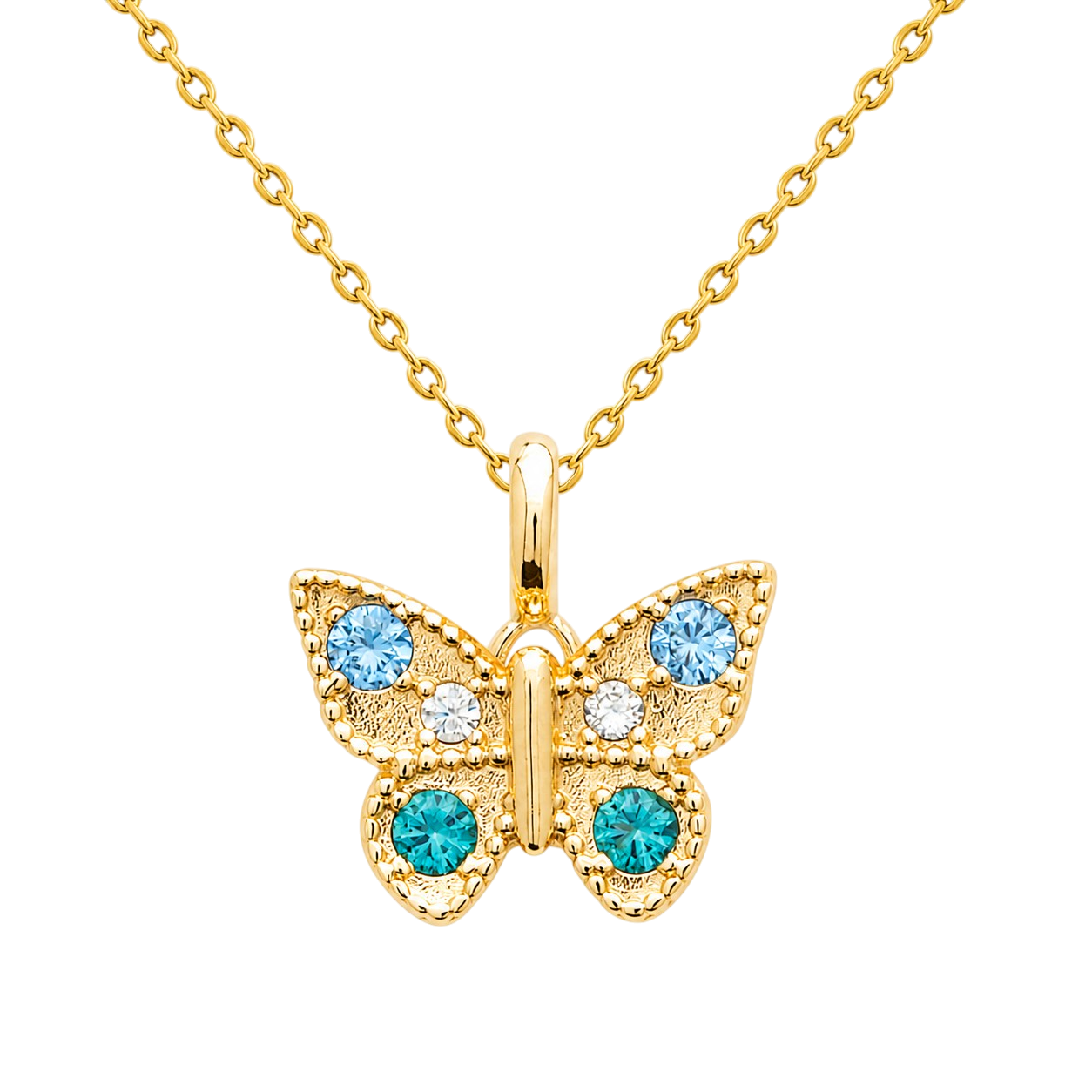 Collier Papillon – Plaqué Or 18K & Zirconium