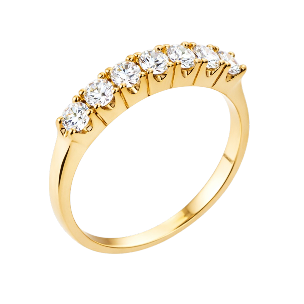 Bague Zirconia Élégance – Plaqué Or 18 Carats & Zirconiums 3 mm