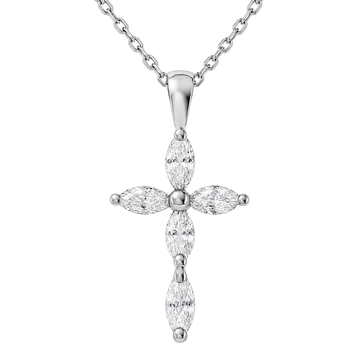 Collier Croix – Argent 925 Rhodié & Zirconiums