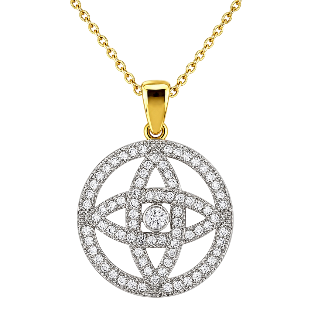 Collier Étoile Celtique Orinae – Plaqué Or Jaune & Blanc 18 Carats