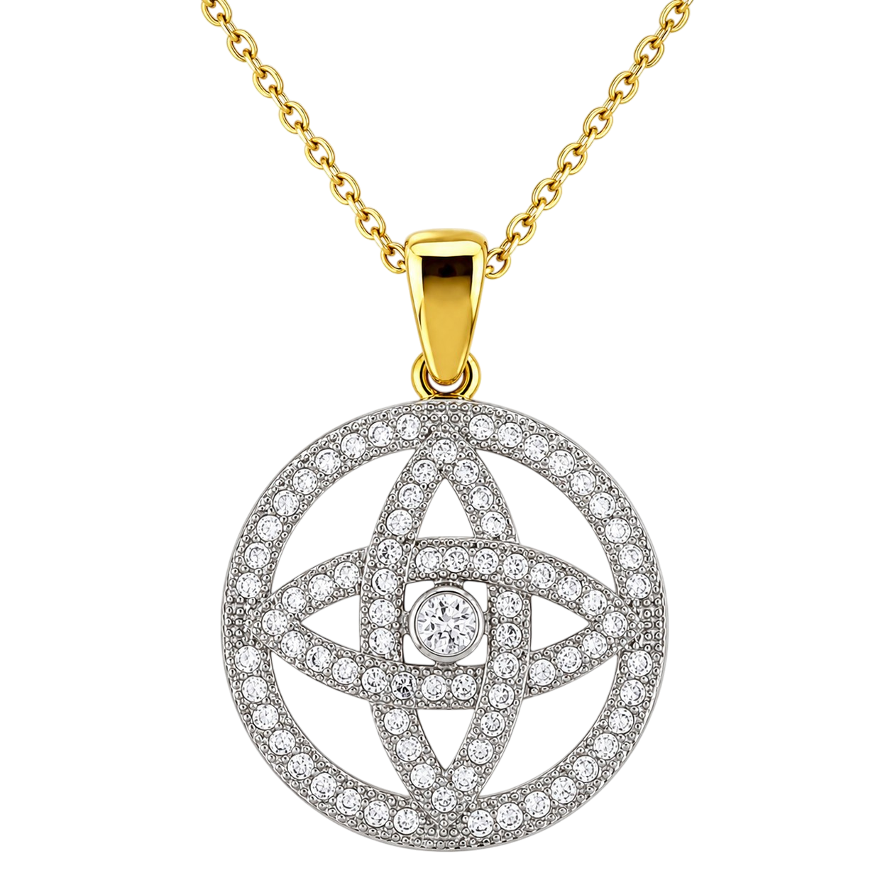 Collier Étoile Celtique Orinae – Plaqué Or Jaune & Blanc 18 Carats