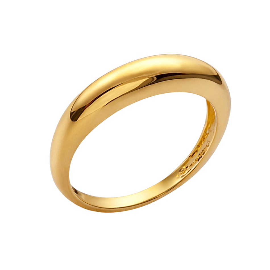 Alliance bombée plaqué or 18 carats