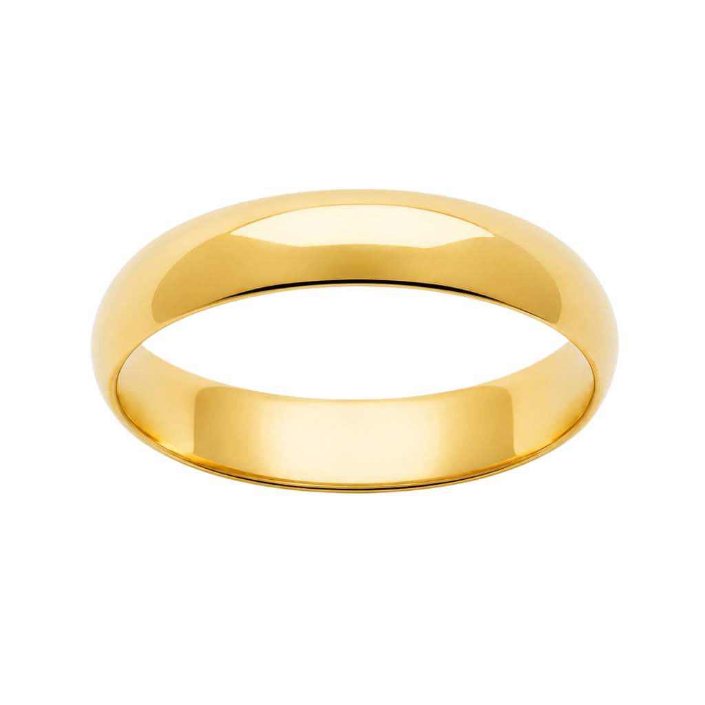 Alliance Bombée Plaqué Or 18 Carats — 4 mm