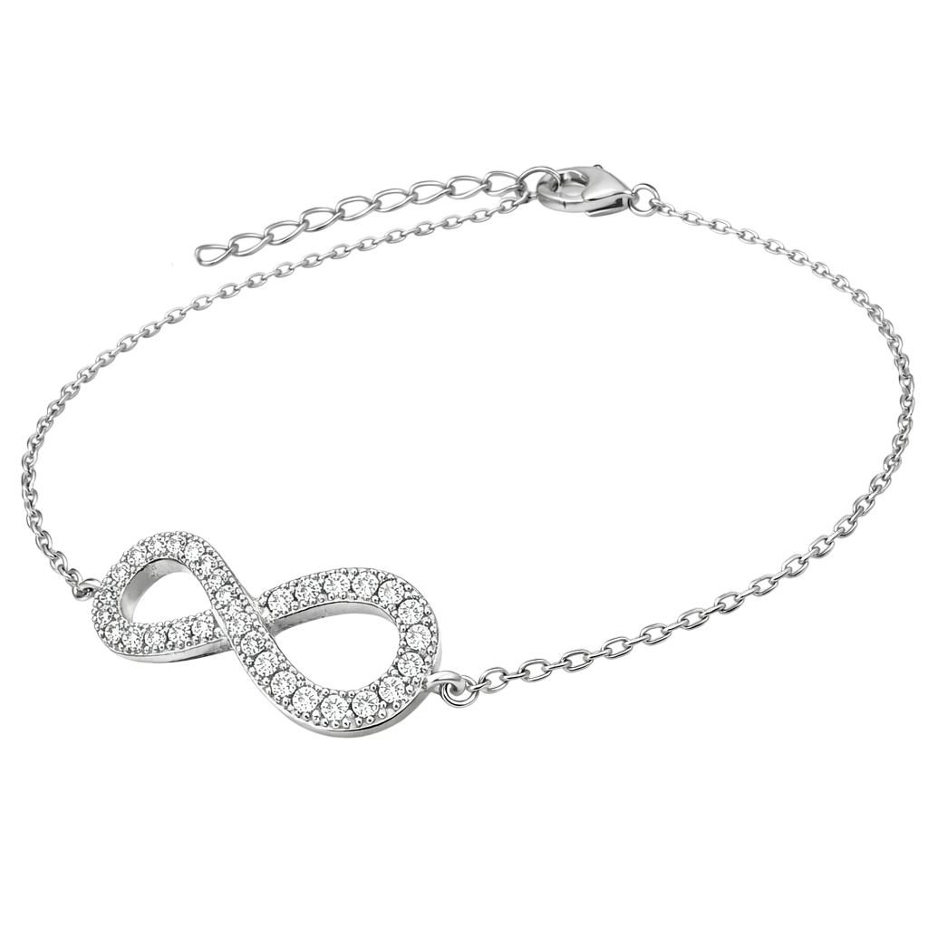 Bracelet Infini – Argent 925 rhodié & Zirconiums