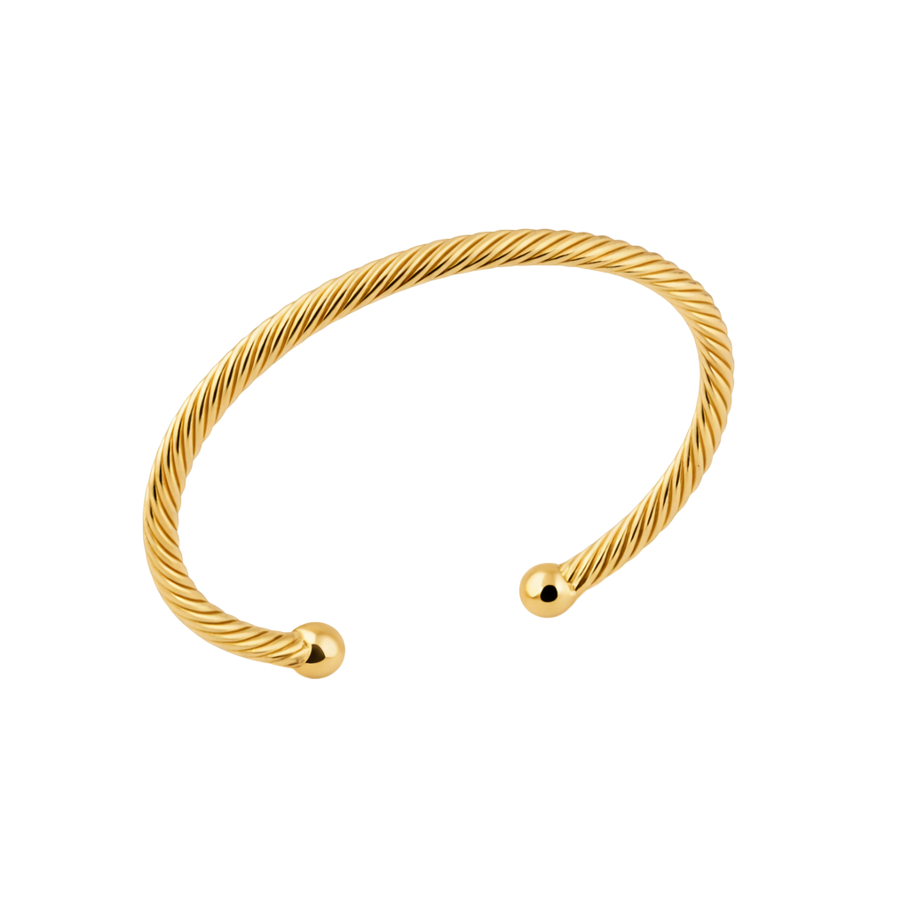 Bracelet Jonc Torsadé – Plaqué Or 18 Carats