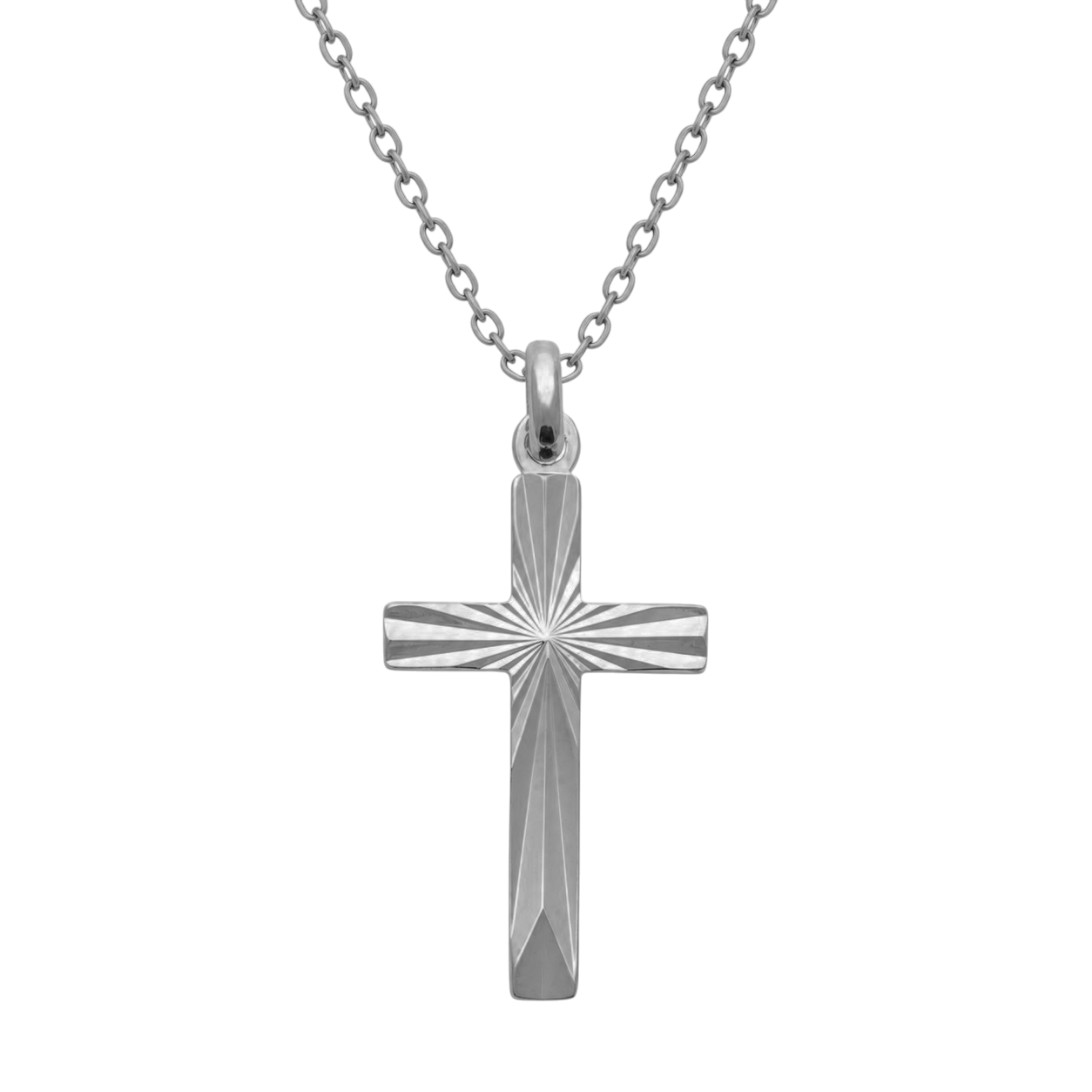 Collier Croix en Argent 925 Rhodié – Pendentif Gravé | Orinae