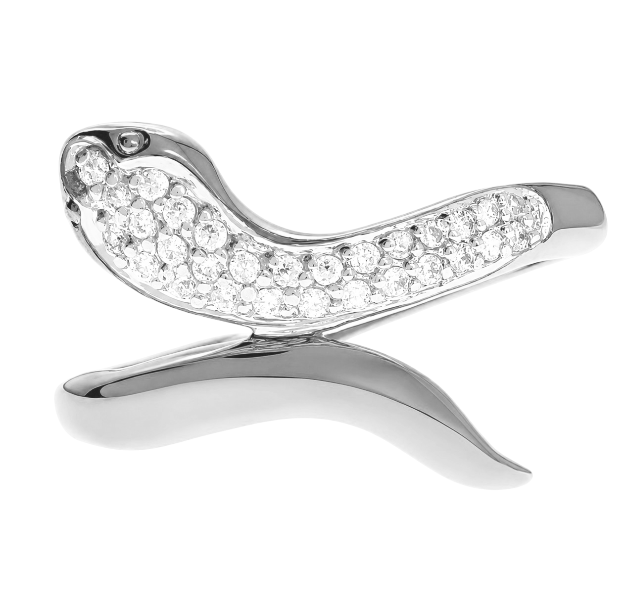 Bague Serpent Argent 925 Rhodiée & Zirconiums