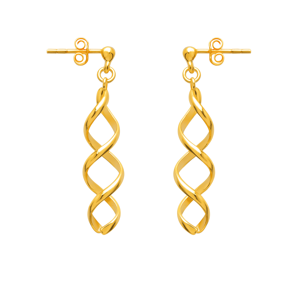 Boucles d’oreilles torsadées – Plaqué Or  | pendantes élégantes