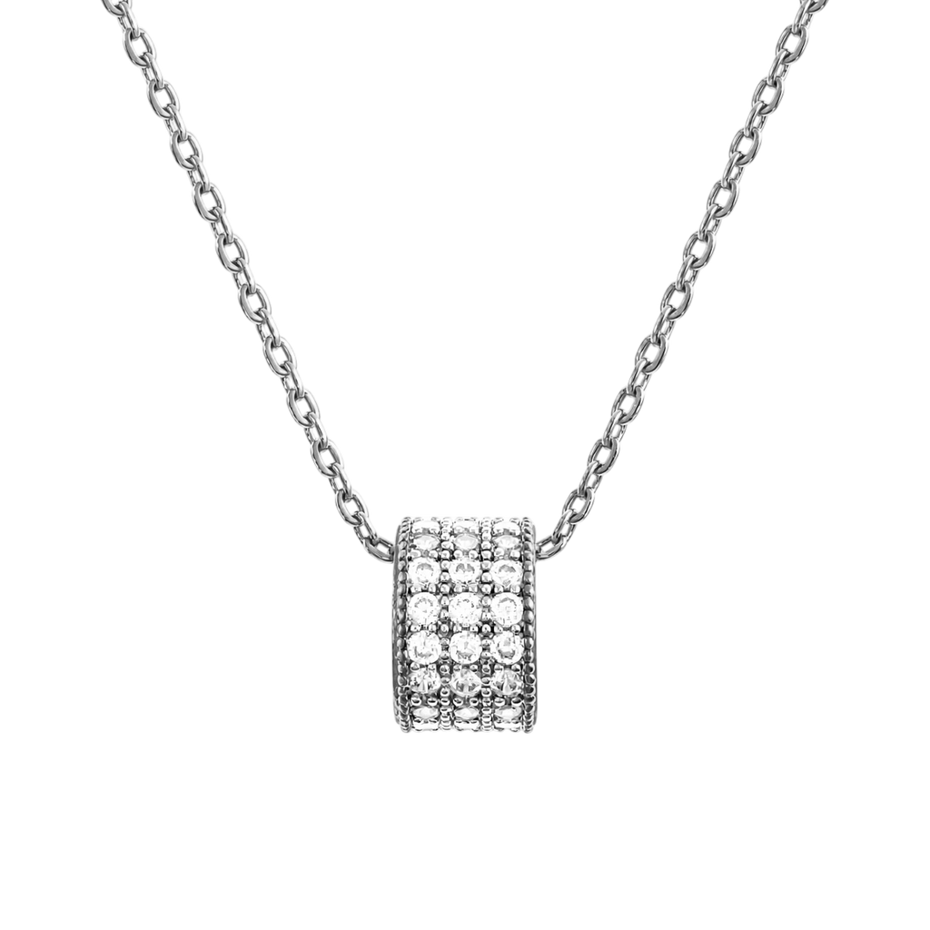 Collier Éclat Pavé – Argent 925 rhodié & Zirconiums