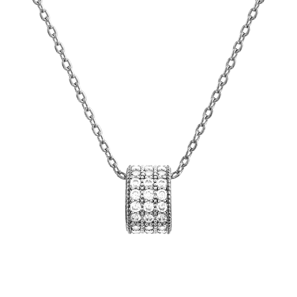 Collier Éclat Pavé – Argent 925 rhodié & Zirconiums