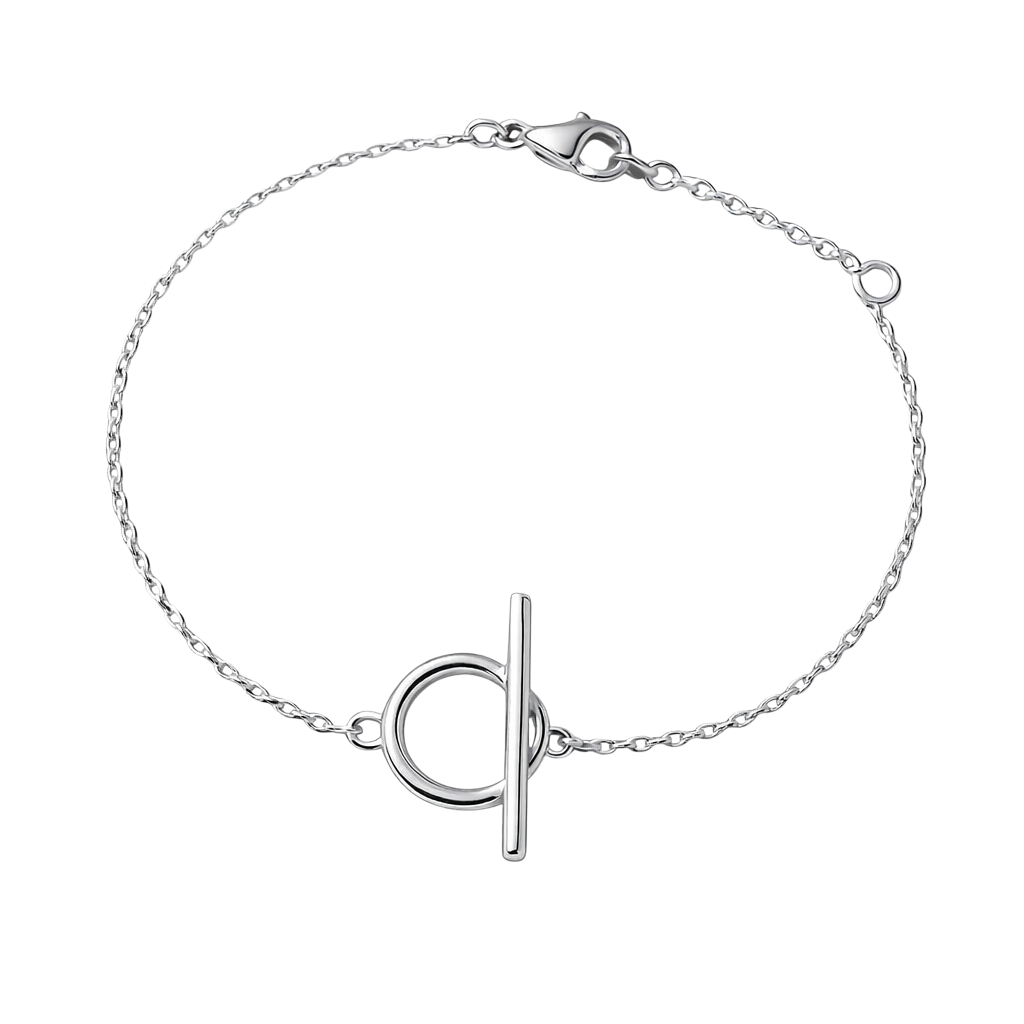 Bracelet anneau & barre – Argent 925 rhodié